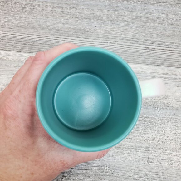Starbucks teal and white coffee mug - Picture 4 of 7